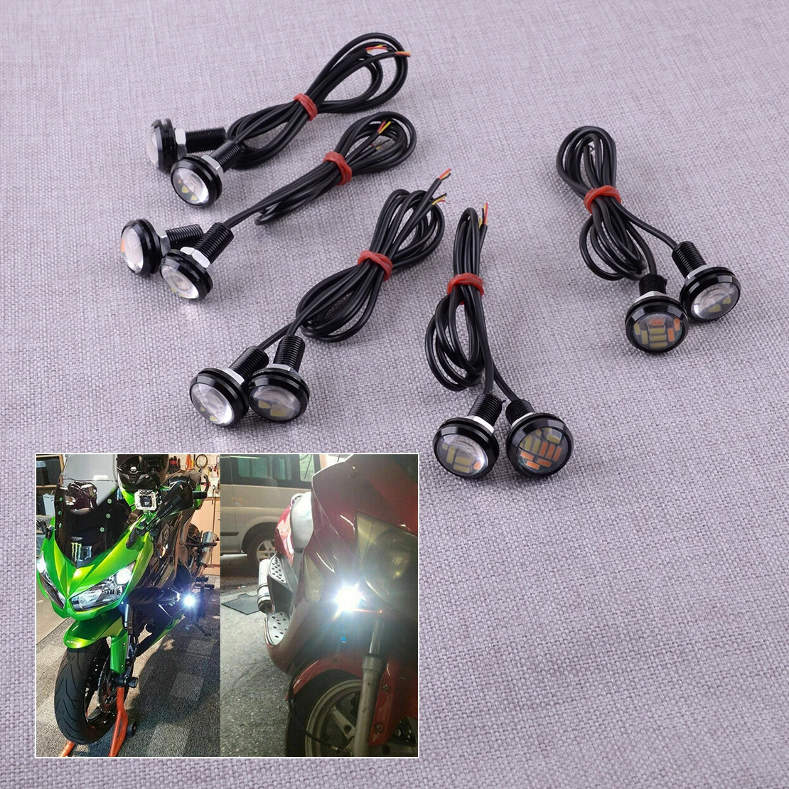 

10 шт. 23 мм двухцветный светодиодный DRL Eagle Eye дневные ходовые огни автомобиля задний фонарь заднего хода DC12V подходит для универсального