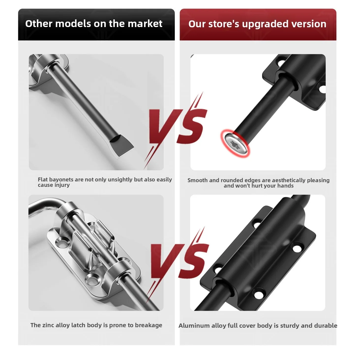 1Pcs Durable Aluminum Alloy Door Latch Lock 90/180 Degree Gate Latch Safety Anti-theft Buckle Door Bolts Door Buckle Hardware