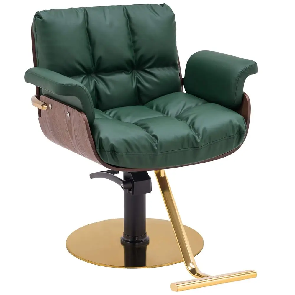 

Sn Chair Hydraulic Barber Chair Curved Wood e Hair Cutting Beauty Spa Sn Styling Equipment 3071 (Green)