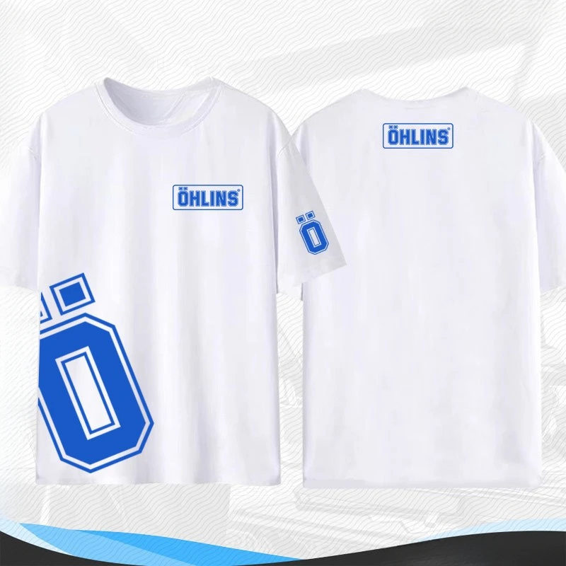 New OHLINS Motorcycle Shock Absorber Modification T-shirt Clothing Loose Men's and Women's Racing Club Short-sleeved Summer - view 6