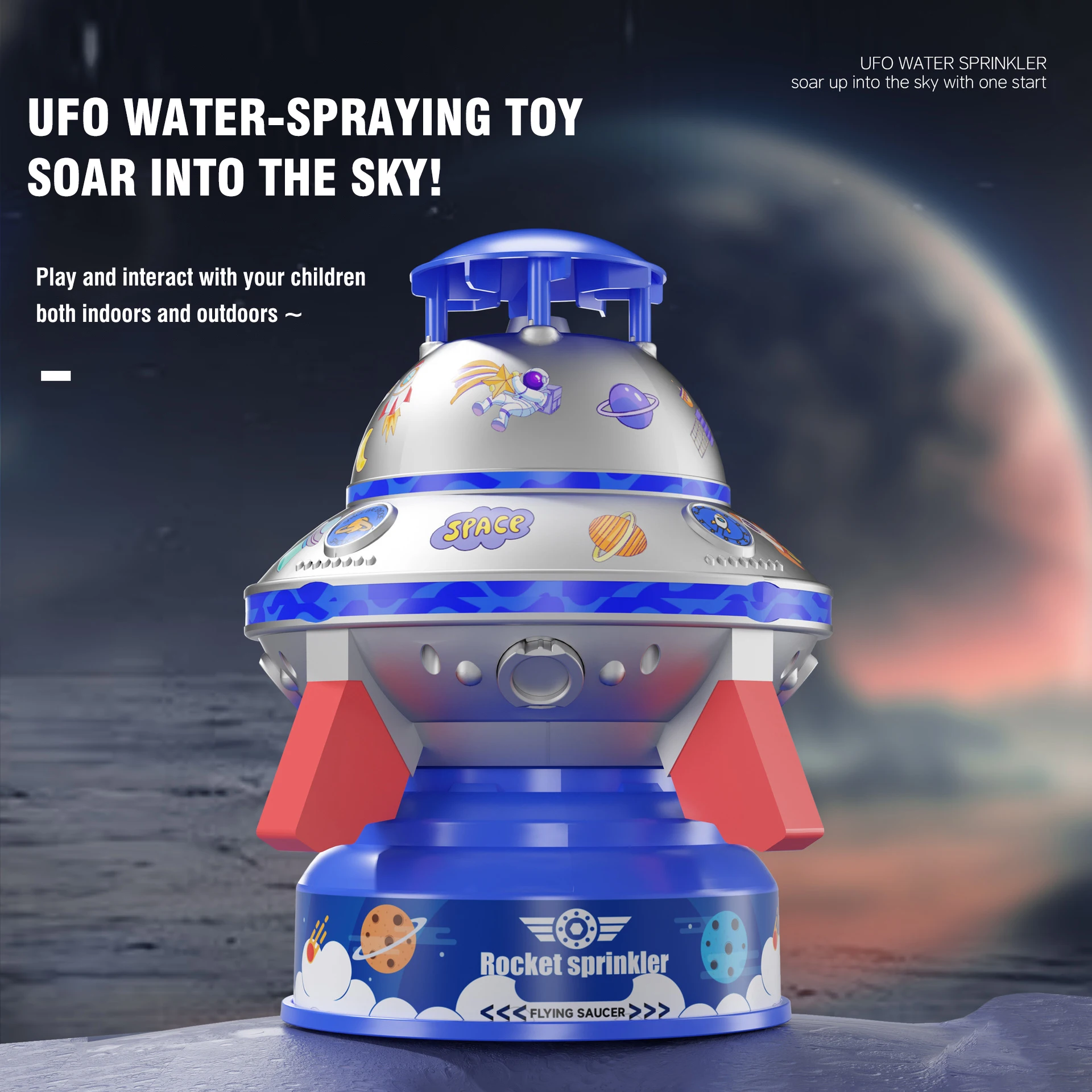 Fliegen Wasser Jet Wasser Spielzeug Cartoon Ufo Sprinkler Rotierenden Spray Soaker Outdoor Garten Hof Wackeln Spritzen Spaß Spielzeug für Kind Geschenk