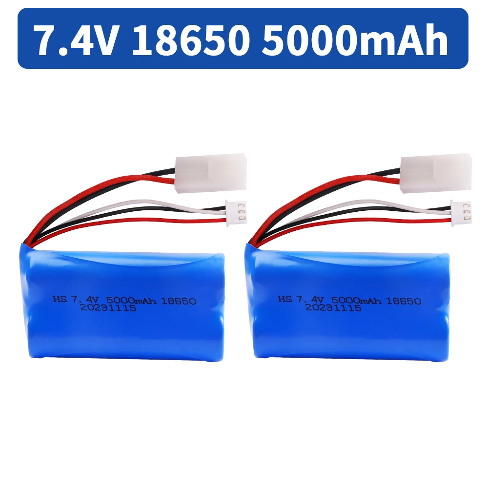 7.4V 5000mAH 25C Li-ion Batery with Tamiya Plug 2S for remote control helicopter Car Tank Boat Toy 7.4 V 18650 Toy Lipo battery