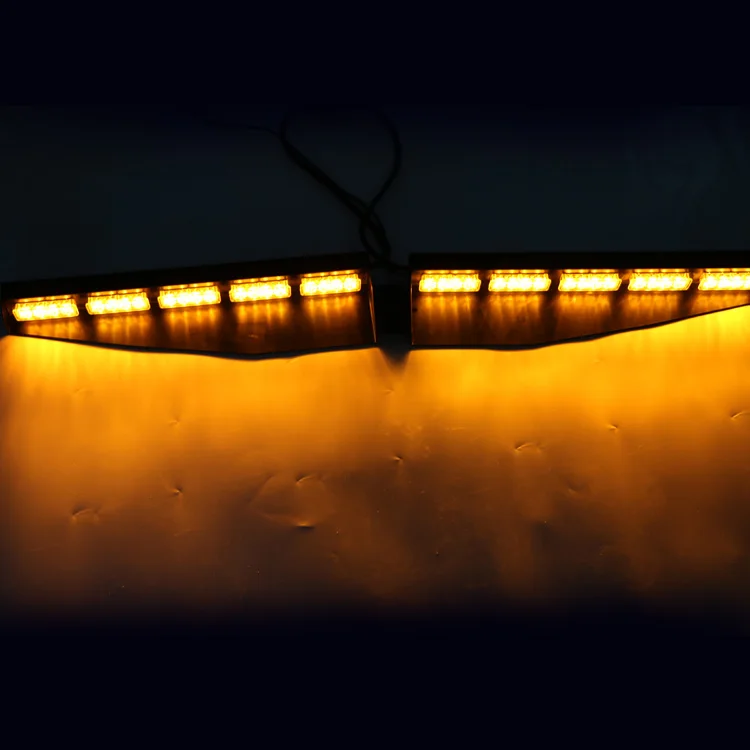 40W Split Mount Amber LED Car Dash Visor Strobe Light Emergency Hazard Warning Traffic Safety Flashing Light