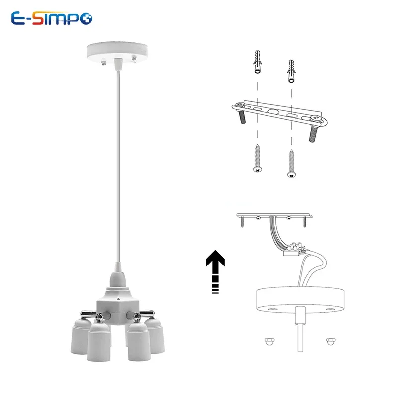 Imagem -05 - Edison Parafuso Cfl Lâmpada Led Adaptador Base Bulb Anti-flame Pbt Pingente Montagem no Teto Tomada de Luz Extensor Splitter E27 E26