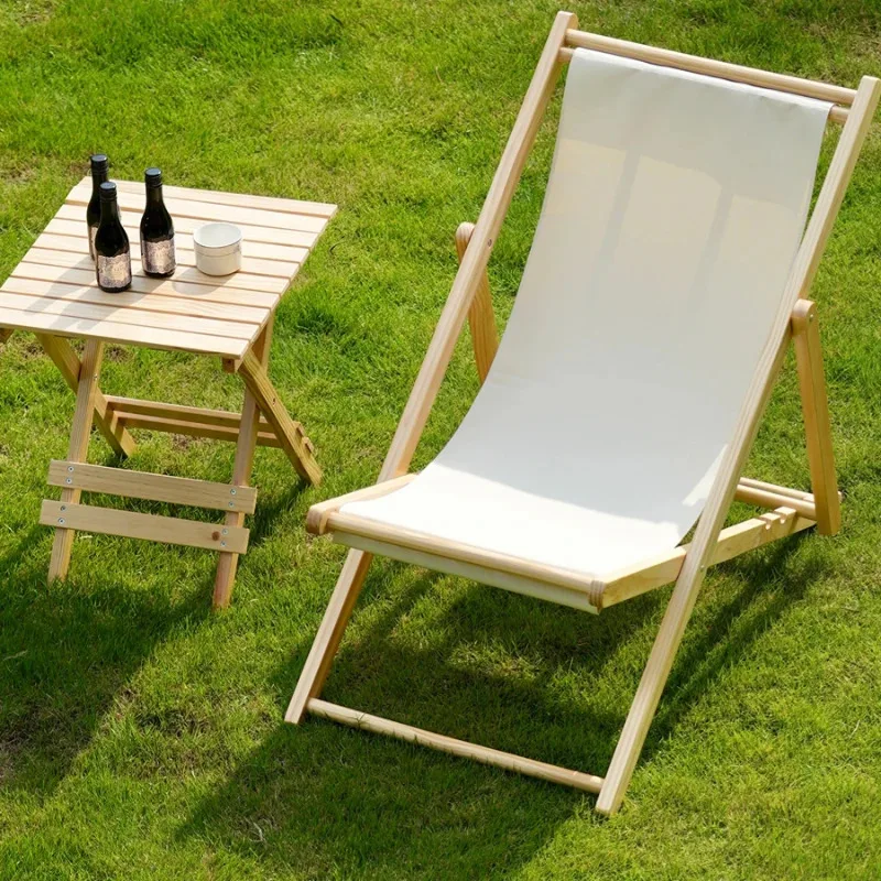 Wood Recliner Beach Chairs Folding Portable Travel Picnic Beach Chairs Modern Lawn Rest Silla De Playa Outdoor Furniture QF50OC