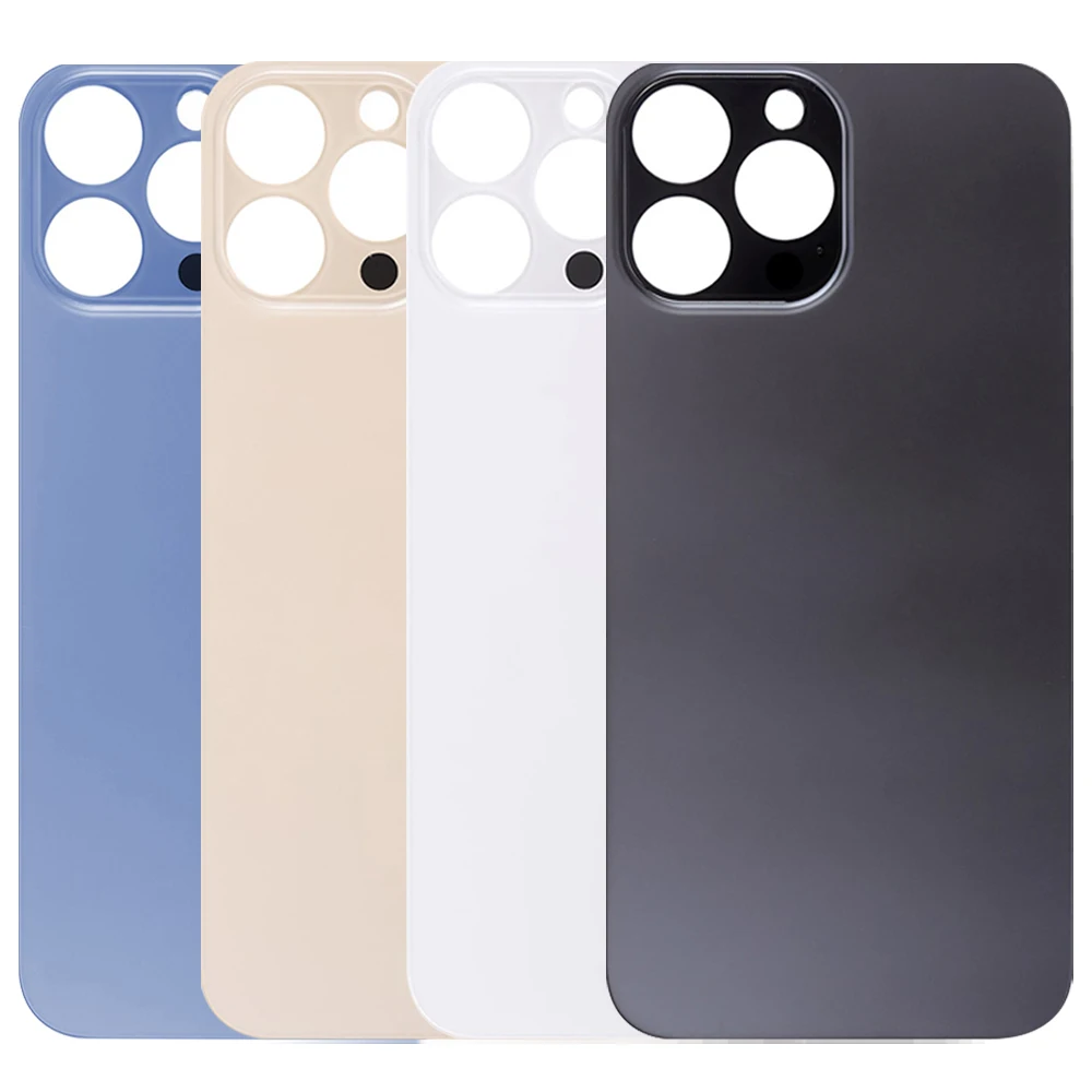 High Quality Back Cover Glass For IPhone 13 Pro Max Big Hole Rear Back Glass+3M glueFast Replacement Housing Cover