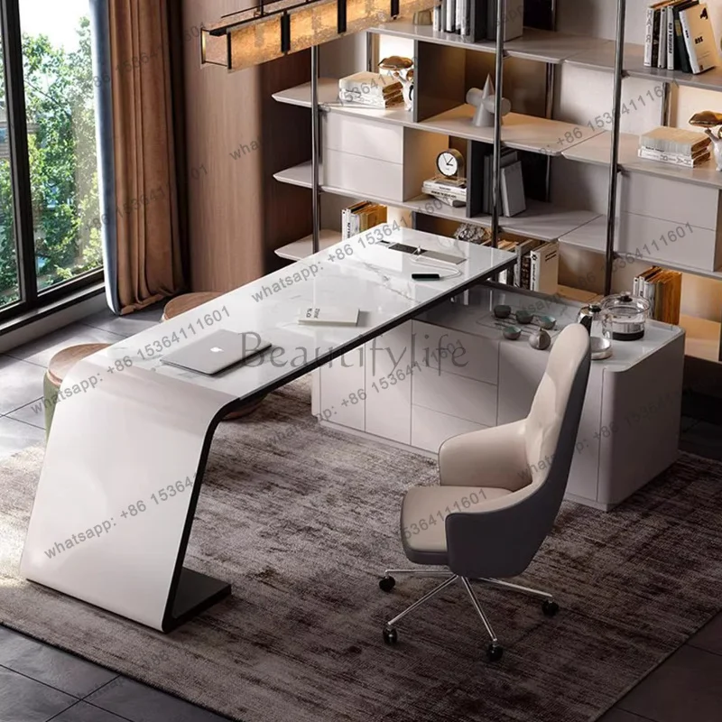 PG Luxury Conference Solid Wood Study Table Gaming Office Pc Gaming Foot Rest Under Desk Mini Boss Silla Escritorio Office Desk