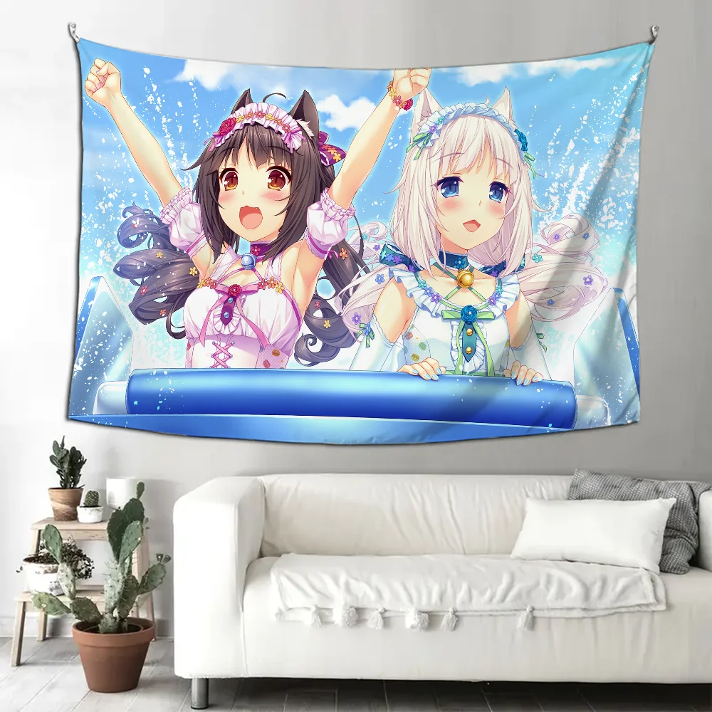 

Anime N-Nekoparas Tapestry Decoration party Background Hanging Cloth Bedroom Tapestry Room Decor Aesthetic