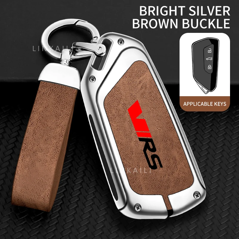 مناسبة لسكودا اوكتافيا سوبر VIRS حافظة مفاتيح السيارة 2025 2024 2023 2022 2021 الراقية سبائك الجلود حقيبة مفاتيح السيارة الملحقات #4