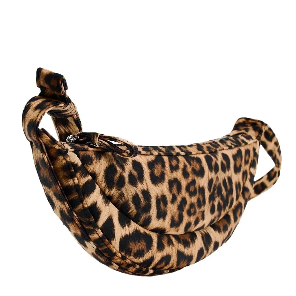 حقيبة كتف بطبعة الفهد، محفظة كروس بنمط حيوانات، حقيبة يد بمقبض علوي أنيق، حقيبة صيفية عصرية