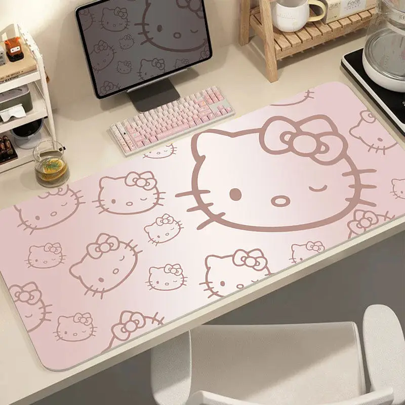 

Кожаный коврик для мыши с принтом Hello Kitty, очень большой, нескользящий, для девочек-студенток, для компьютера, с мультяшным рисунком, для письма на столе