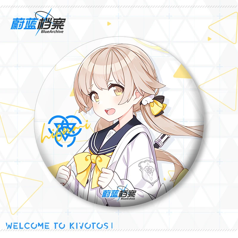 5.8Cm Game Blue Archive Figure Saga Shiroko Takanashi Hoshino Washimi Serina Tinplate Circular Badge Handbag Jewelry Accessories