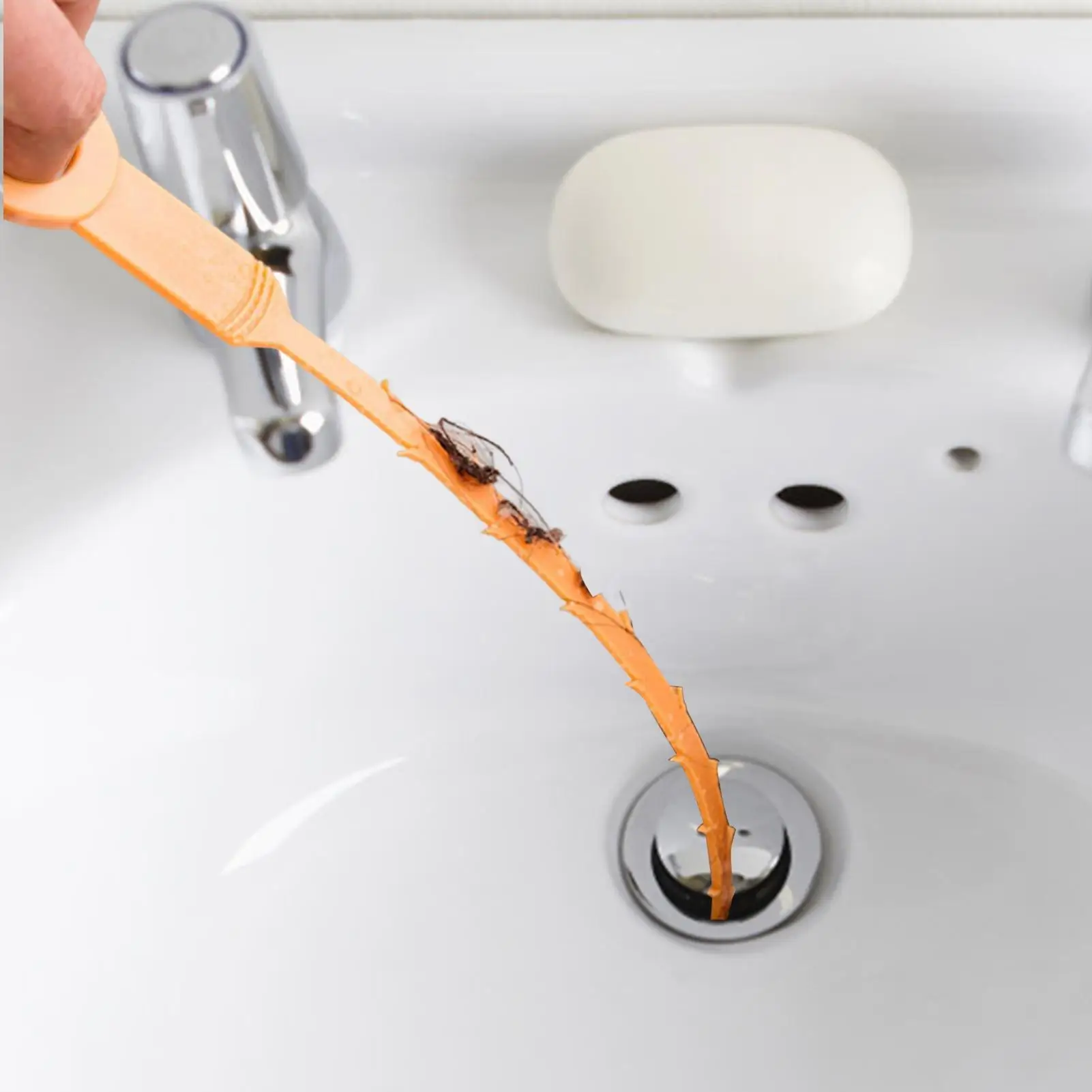Hair Drain Clog Remover Auger Drain Snake 21 Inch Bathroom Unclogger Opener For Kitchen Catcher Sewer Cleaning Supplies ﻿