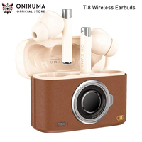ONIKUMA T18 Bluetooth Earbuds Wireless V5.3 Sport Music Earbuds Camera Style Charging Case Noise Canceling Low Latency Gaming
