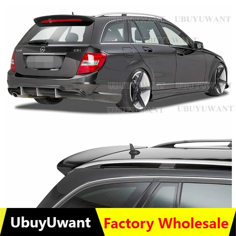 

For Mercedes Benz W204 Wagon C200 C300 C63 Estate / Wagon High Quality Carbon Fiber Roof Spoiler Car Rear Wing Spoiler 2010-2014