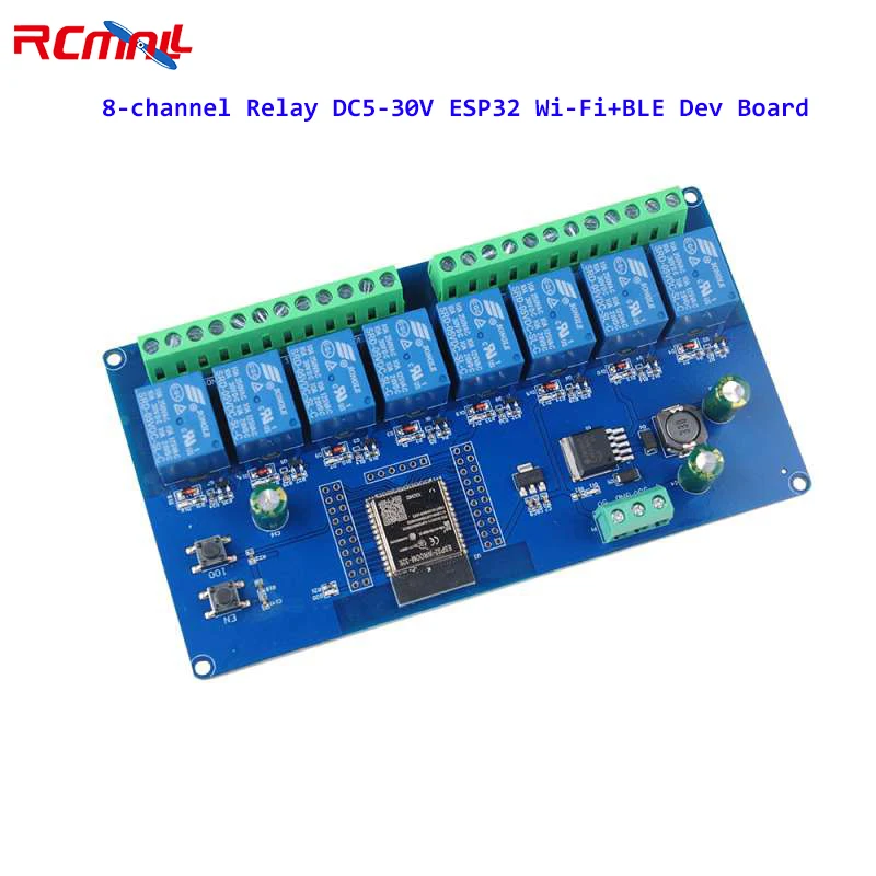 

8-канальное реле DC5-30V с питанием от ESP32 Wi-Fi + модуль BLE ESP32-WROOM, макетная плата для Arduino IoT ESP, умный дом