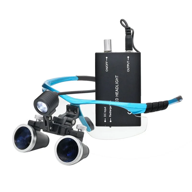 2.5X 3.5X Dental Loupes Dentist Binoculars Medical Operation Magnifying Glasses Lupa with Head Light Surgery Surgical Magnifier