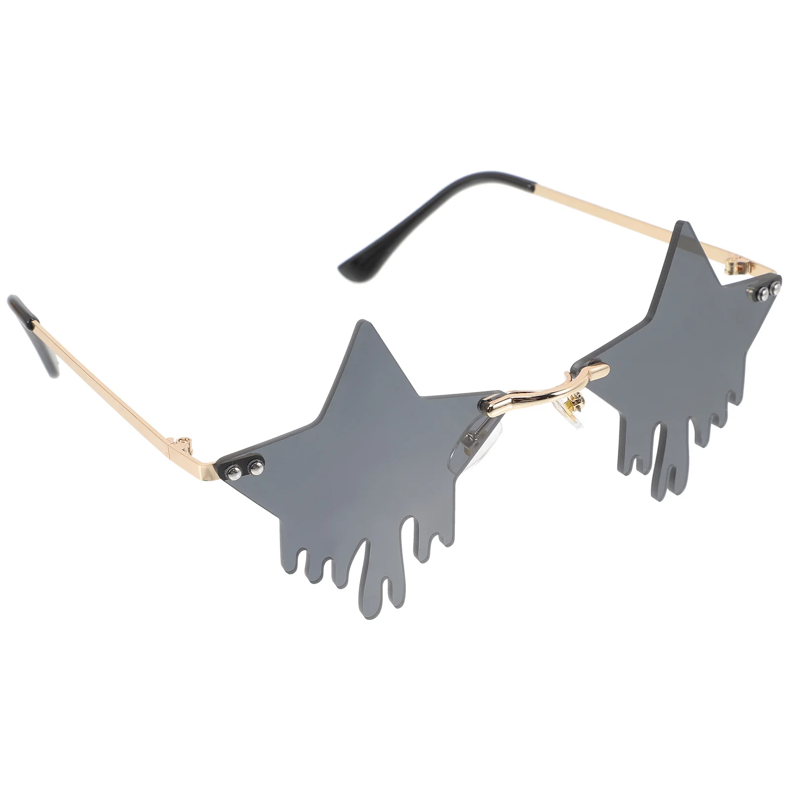 1 Paar randlose Stern-Sonnenbrille, trendige, einzigartige, coole Brille, Party, Strand, Reisen, UV-Schutz, stilvolle rahmenlose Brille