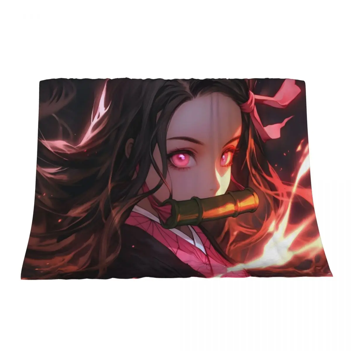 

Nezuko DS Cute Anime Girl Throw Blanket warm for winter Custom Luxury Throw Blankets