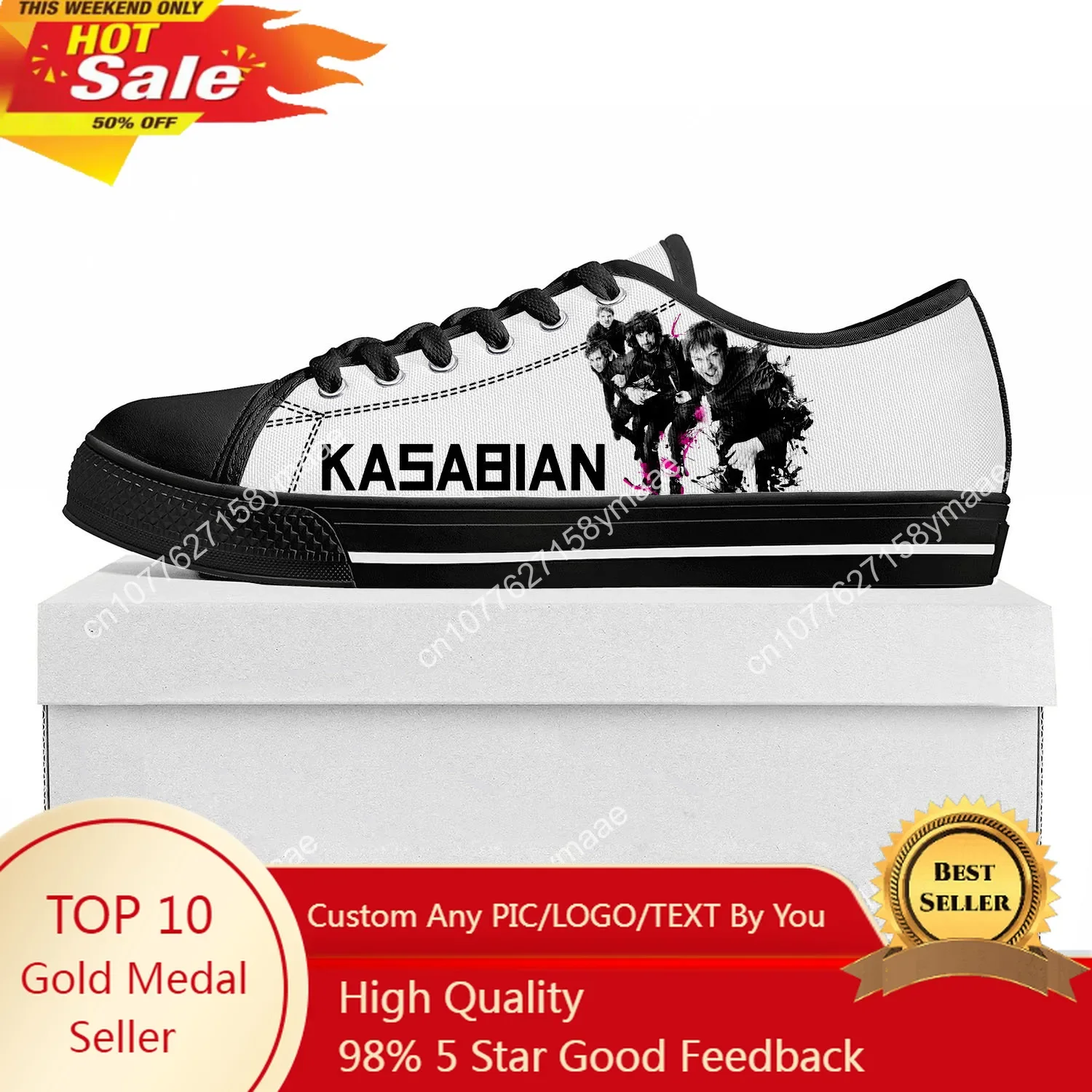 

Kasabian Rock Band Low Top Sneakers Womens Mens Teenager High Quality Sneaker Canvas Casual Custom Made Shoes Customize DIY Shoe
