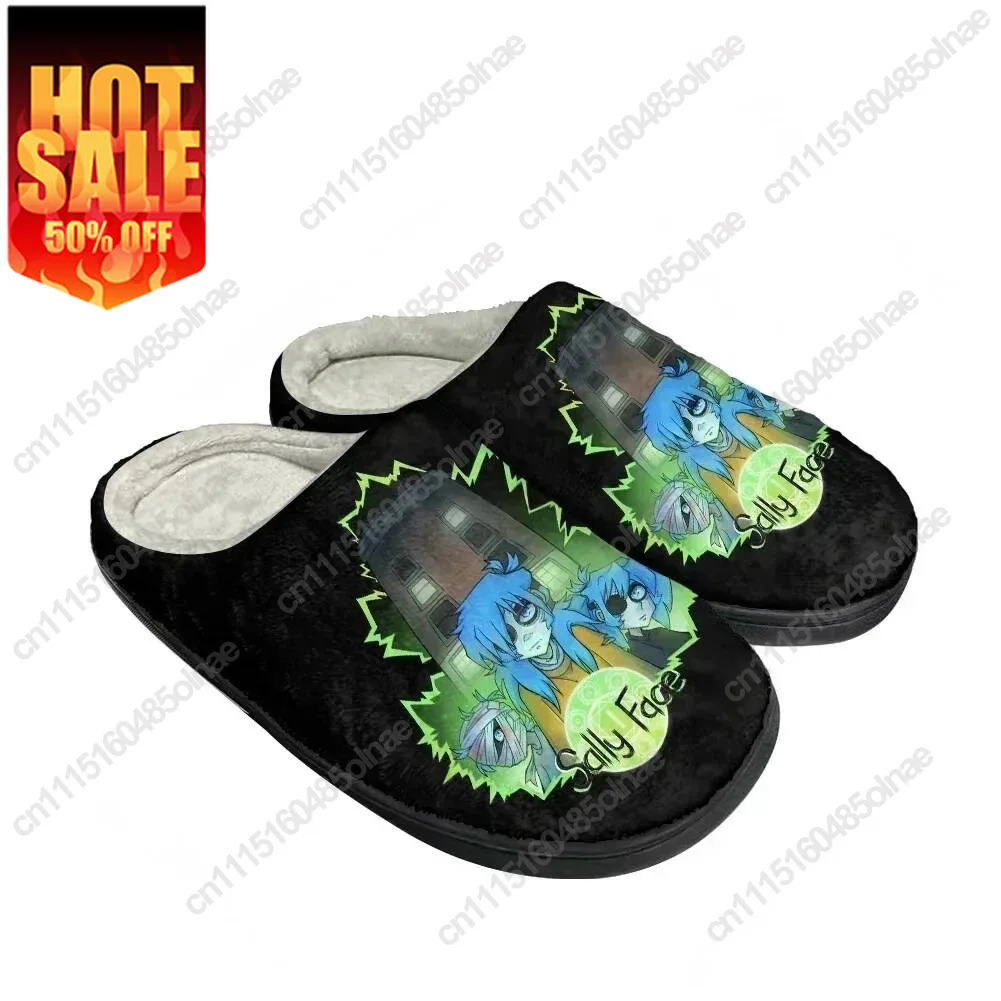 Hot Game Sally Face Home Cotton Custom Slippers Mens Womens Teenager Latest Bedroom Plush Indoor Keep Warm Shoes Thermal Slipper