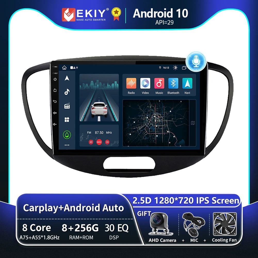 

EKIY T8 Car Radio For Hyundai I10 2007-2013 Multimedia Video Player DSP Stereo Navigation GPS Wireless Android Auto Carplay DVD