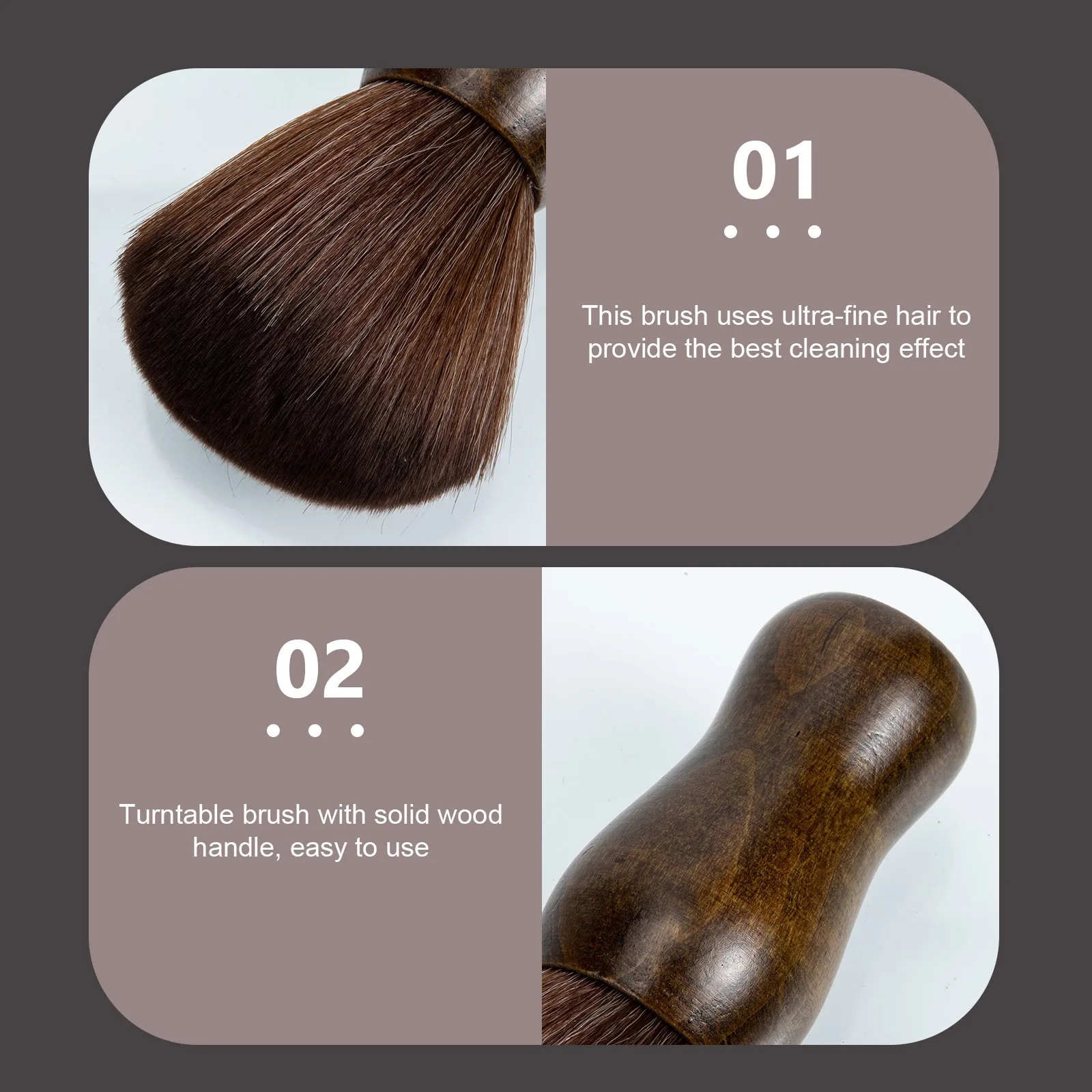 

Wood Hairbrush for Vinyl Record Cleaning Long Playing Turner Cleaner Indoor Short H Non Scratch Safe Clean Brush