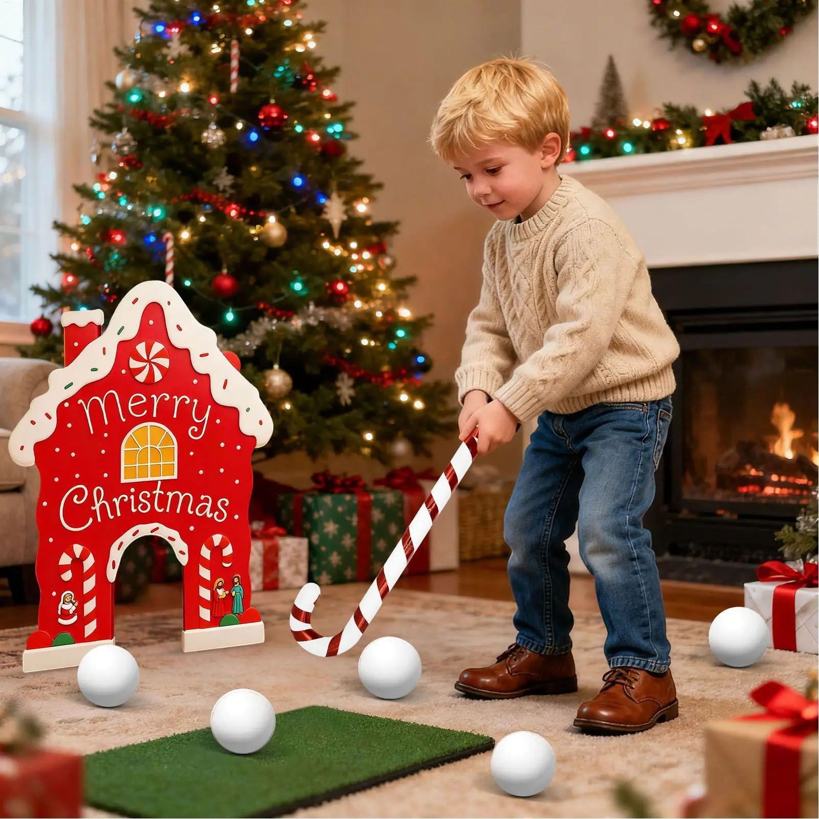Golf Toys For Kids Reusable Christmas Toys Gingerbread House Indoor Golf Toys For Teens Adults Family Living Room Outdoor Party