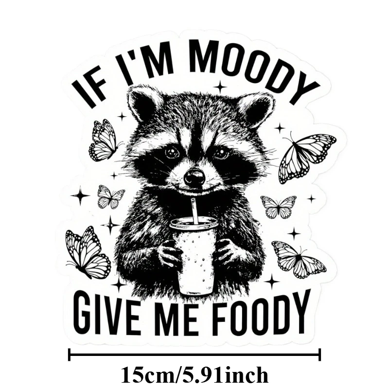 

1 шт. модная наклейка Moody Raccoon, привлекательный дизайн для украшения гаджетов и аксессуаров
