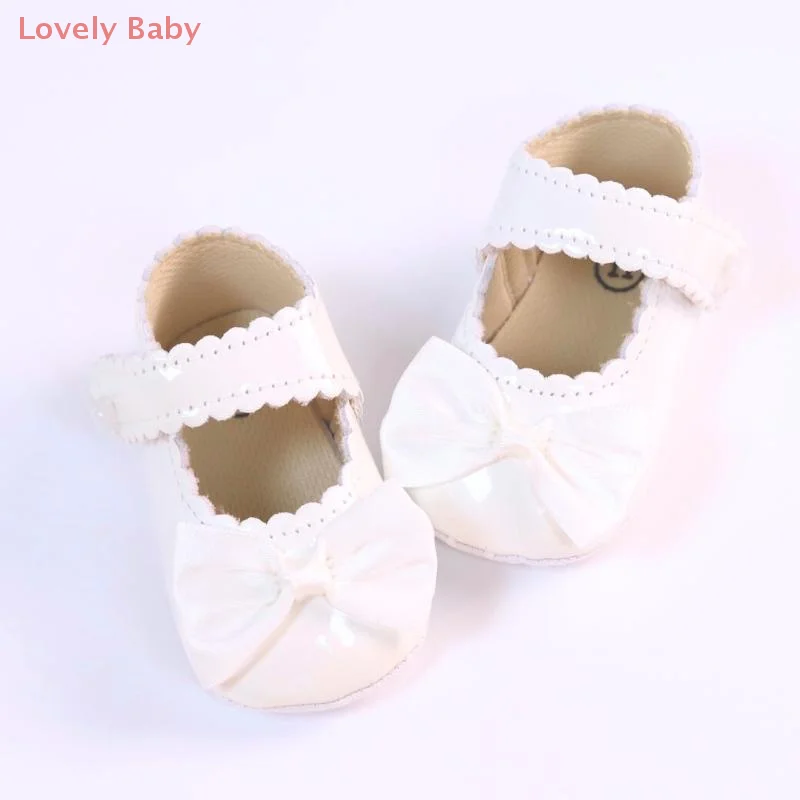 【BBS】1足 リボン付きプリンセスフラットコットンボトムウォーキング新生児用ベビーシューズ 0-18ヶ月 クラシックPUレザー女の子用ベビーシューズ