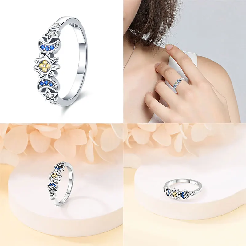 Classic Star Leaf Women\'s Ring 100% 925 Sterling Silver Suitable for Jewelry Making Women Gift Valentine\'s Day