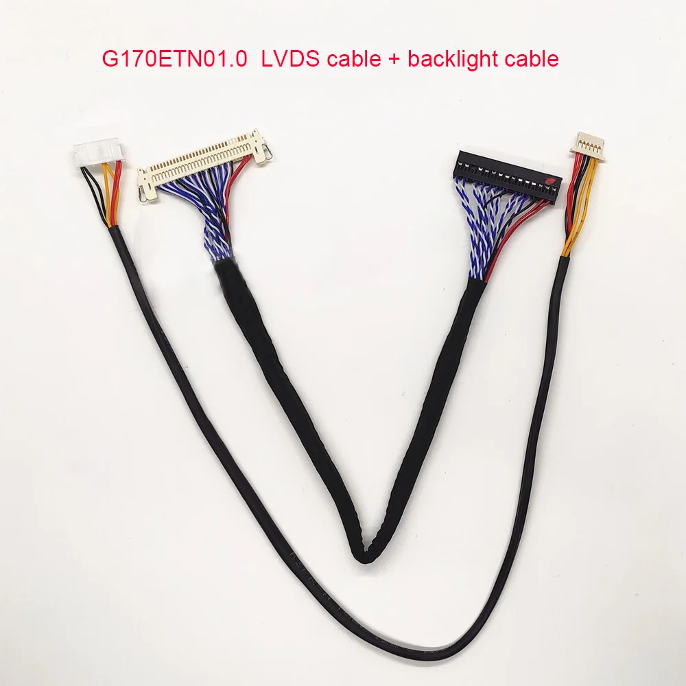 lvds cable + backlight cable for G170EG01 V1 G170ETN01.0 30P 2ch 8bit 25cm