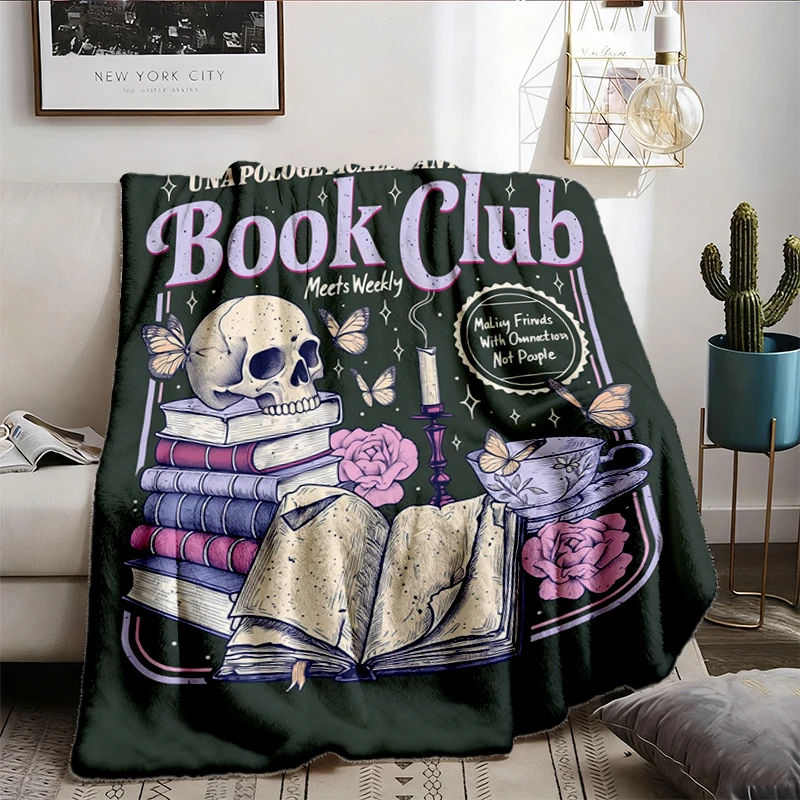 Anti Social Book Club Flannel Blanket , Romance Reader Flannel Throw, Anti Social Reader, Introverted