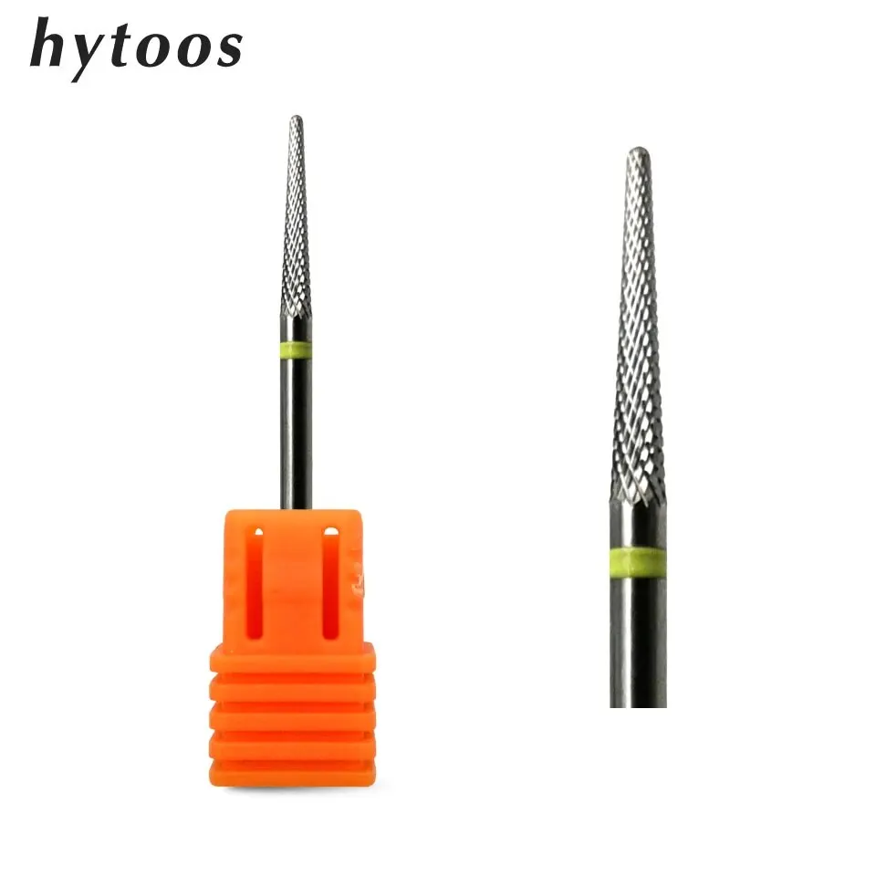 HYTOOS XF Cone Carbide Nail Drill Bits Grinding Nail Bit Rotary Manicure Cutters Nails Accessories Cuticle Tools