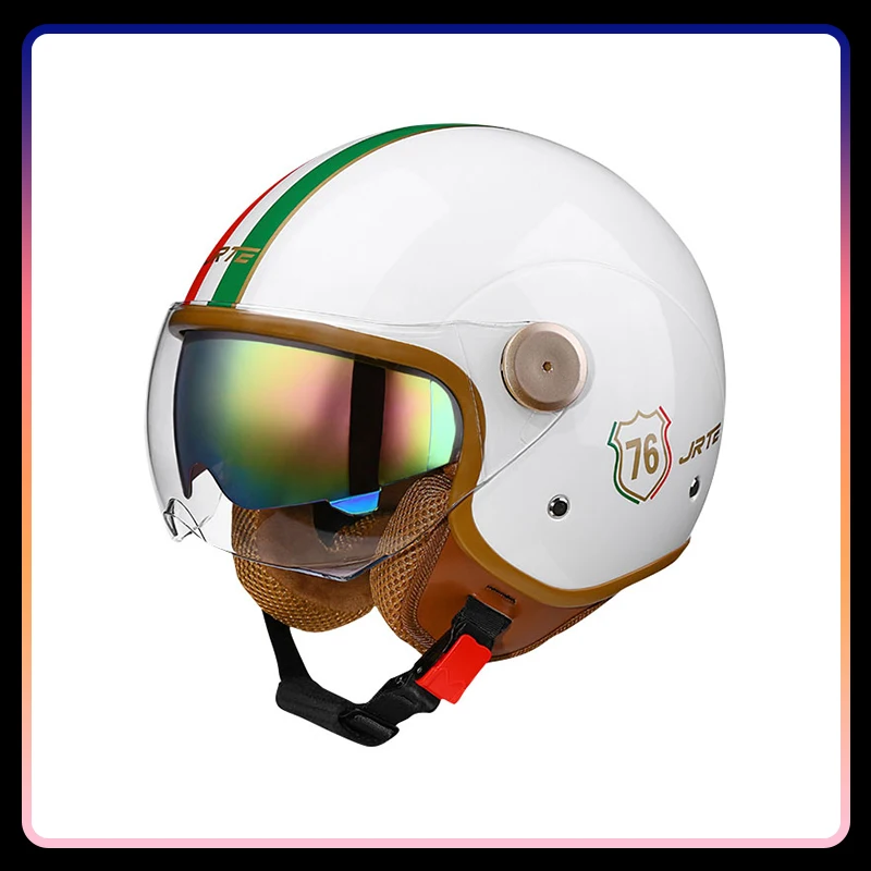 

New Arrivals Vintage TT&CO Open Face Motorcycle Helmets Men Women Adult Retro 3/4 Open Half Helmet DOT Daul Lens Open Helmet