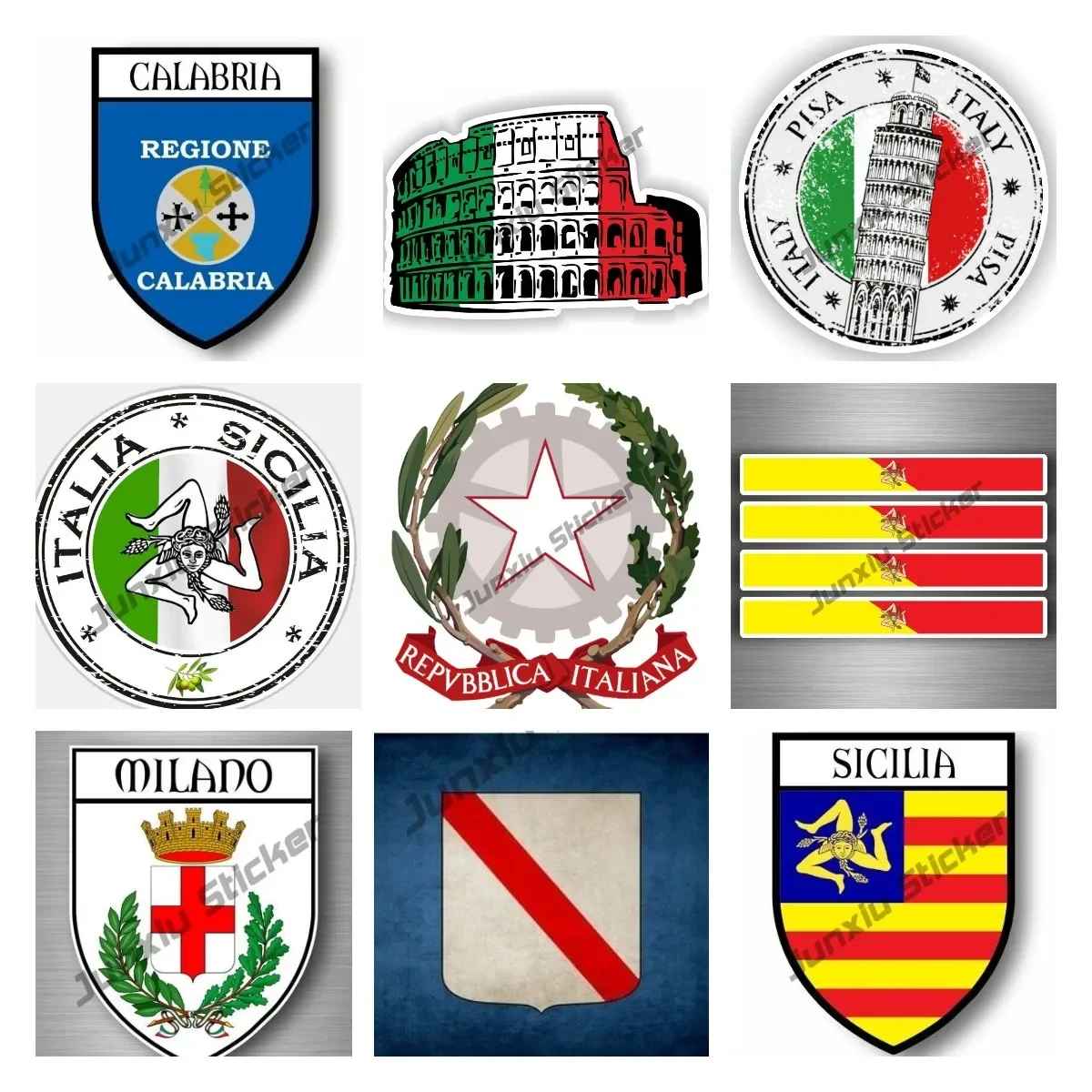 Italienische Flagge Karte Aufkleber Italien Rom Pisa Sizilien Stadt Stempel Schild Tourismus Patriotischer Aufkleber Ganzkörper Kreative Aufkleber