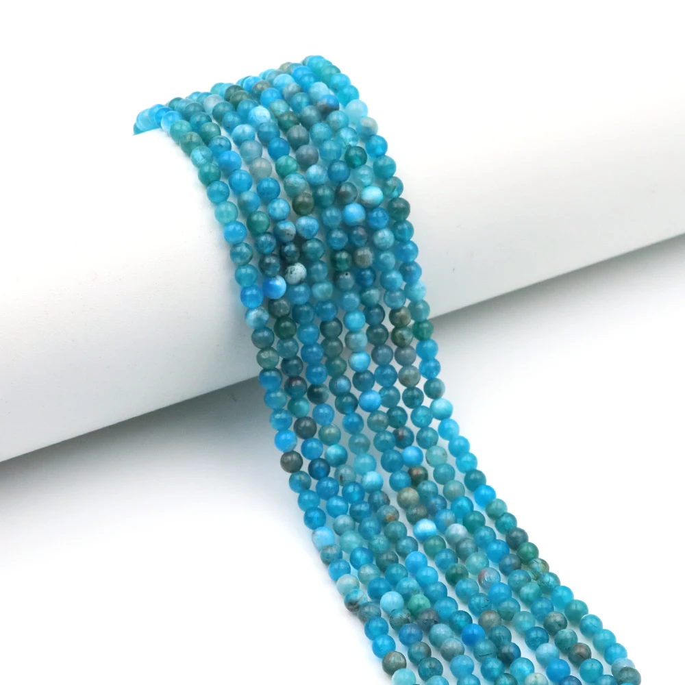 

2 3mm Natural Stone Blue Apatite Loose Bead Women Jewelry Making Healing Crystal DIY Women Bracelet Necklace Crafts Accessories