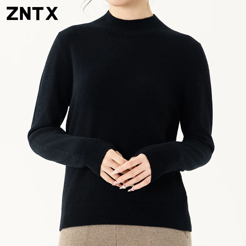 Autumn and winter women's sweater solid color base turtleneck pure cashmere high-grade knitted casual base shirt simple