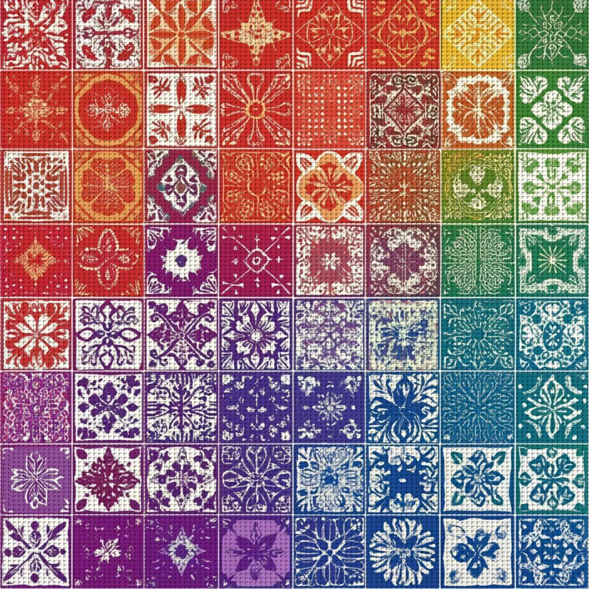 1 Set 40x40cm [15,7x15,7 Zoll] / 50x50cm [19,7x19,7 Zoll] 11CT/14CT bedruckter Stoff Kreuzstich DIY-Set, schöne Landschaft, Set – Detail 3