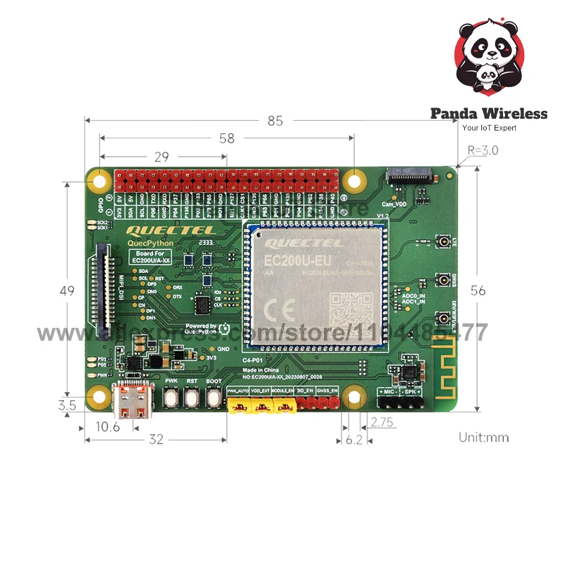 Quectel EC200U Development Board EVB EC200UAUAA EC200AEUHA EC200UEUAP EC200AAUHA EC200U-EU  For QuecPython LTE Cat-1 Bluetooth
