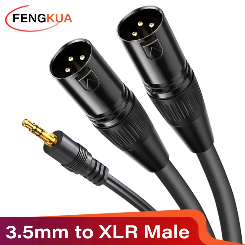 AUX 3.5mm to 2 XLR Male Female 3.5 Audio Cable 3Pin XLR for Microphone Speaker Amplifier Sound Cannon Balanced Analog Audio Cord