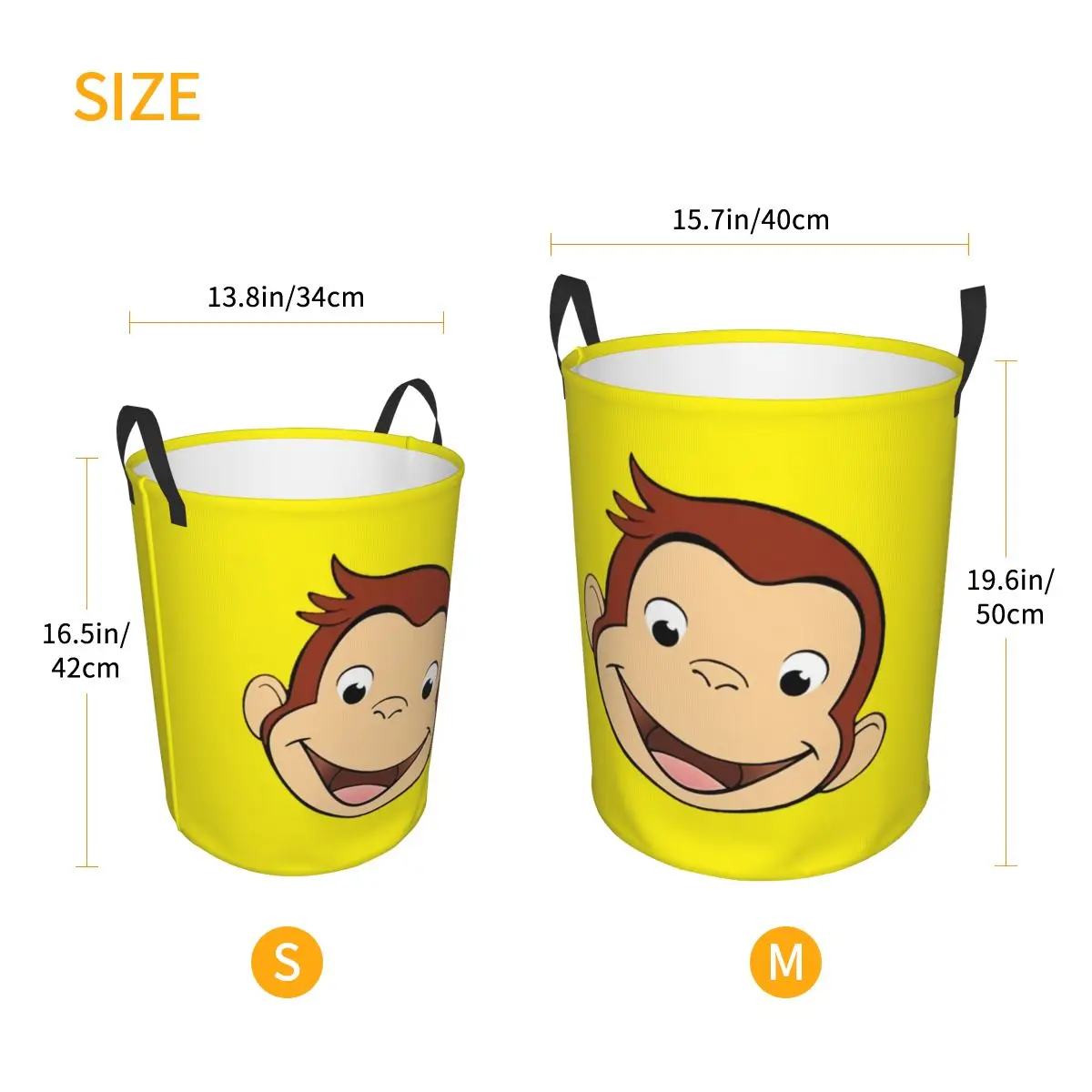 Cartoon Curious Georges Funny TV Monkey Anime Laundry Hamper Large Storage Basket Kids Nursery Toy Organizer view 6