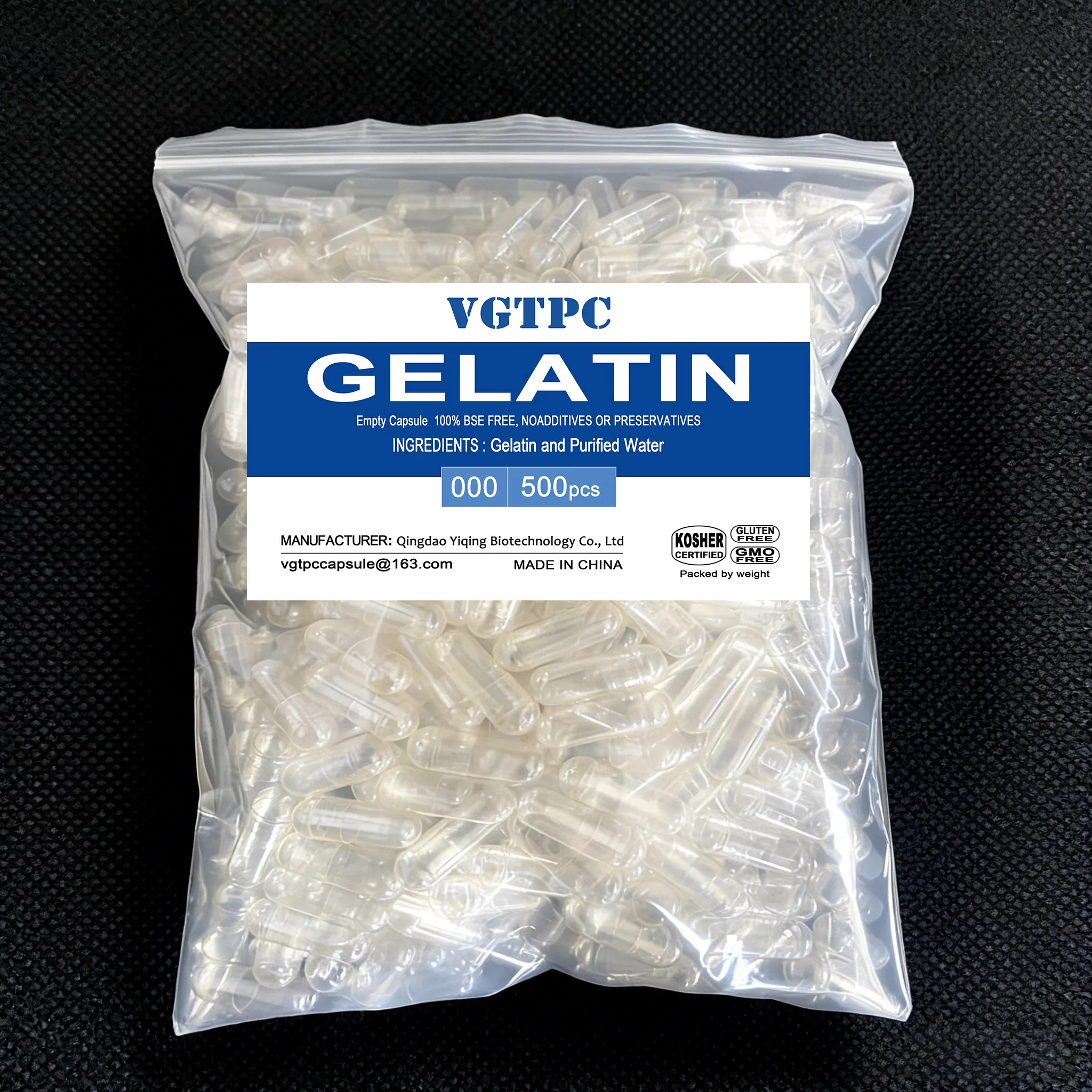 500Pcs Standard Size 00# 0# 1# Empty Capsules Shell Gelatin Clear Capsules Transparent Hollow Seperated Capsules