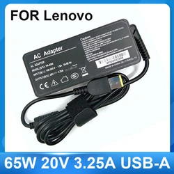 65W 20V 3.25A  USB AC Laptop Charger Power Adapter For Lenovo Thinkpad X301S X230S G500 G405 X1 Carbon E431 E531 T440s