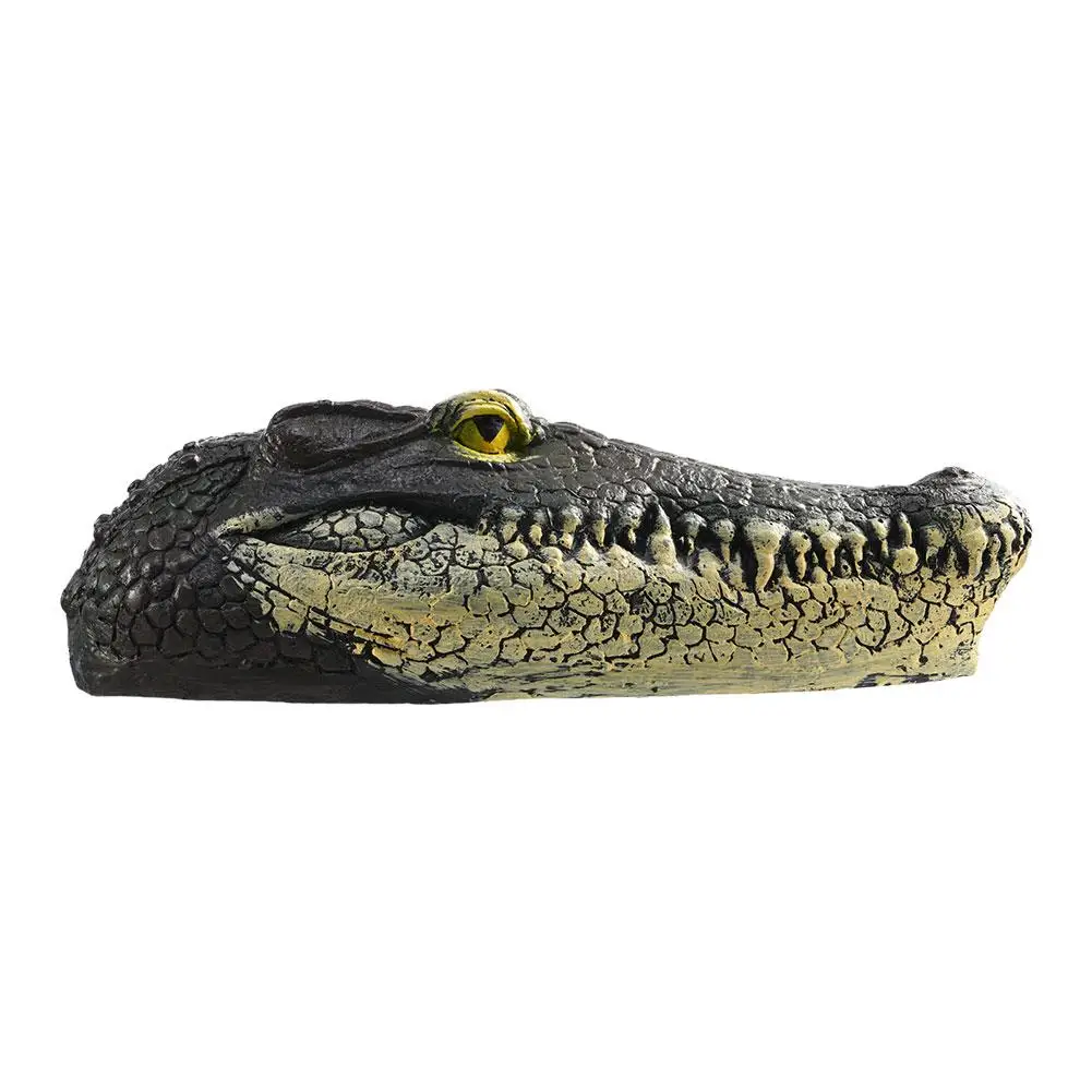 Simulated Crocodile Head Animal Decoration Yard Pond Pool Decoration Floating Alligator Head for scare Goose Predator