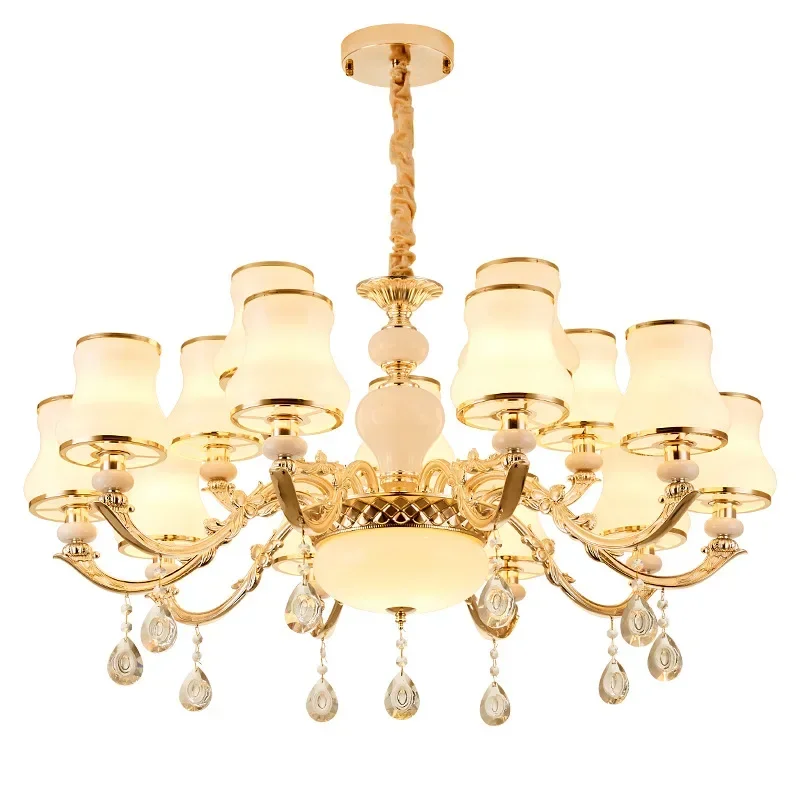 Living Room Chandelier European Modern Simple Crystal Light European Dining Room Bedroom Lamp Villa Hall Chandelier Led Light