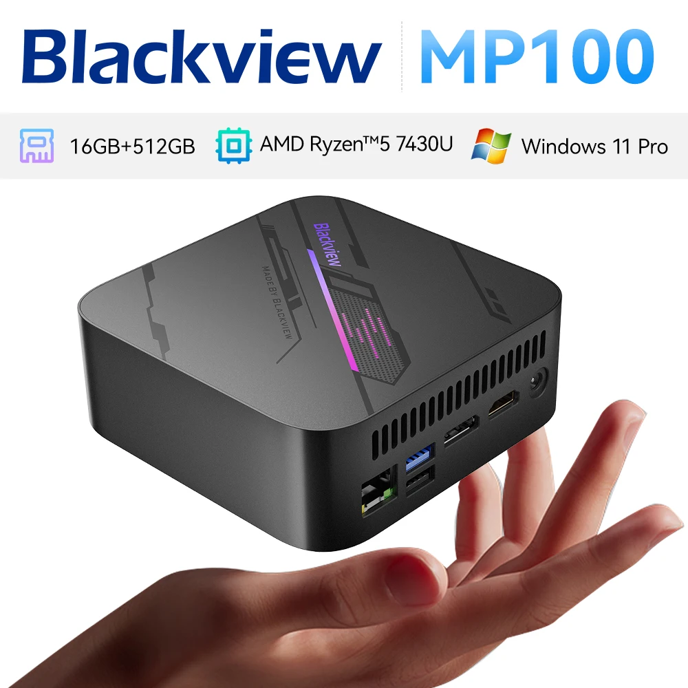 [Verzending vanuit Polen] Blackview MP100 16GB DDR4 512GB SSD Mini PC 7430U Windows 11 Pro AMD 6-core 12-thread Mini Computer