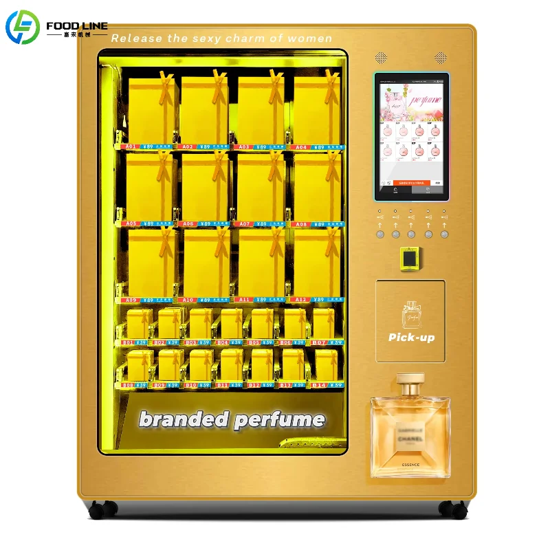 

Настенный вендинговый аппарат для парфюмерии с сенсорным экраном, рекламным дисплеем и возможностью мультиплатежа (монеты, кредитные карты)