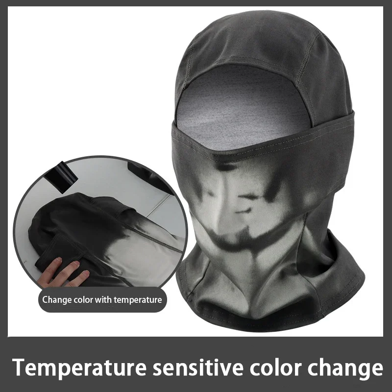 Mascarilla que cambia de color sensible a la temperatura, casco de esquí y ciclismo, protección facial y casco de protección solar