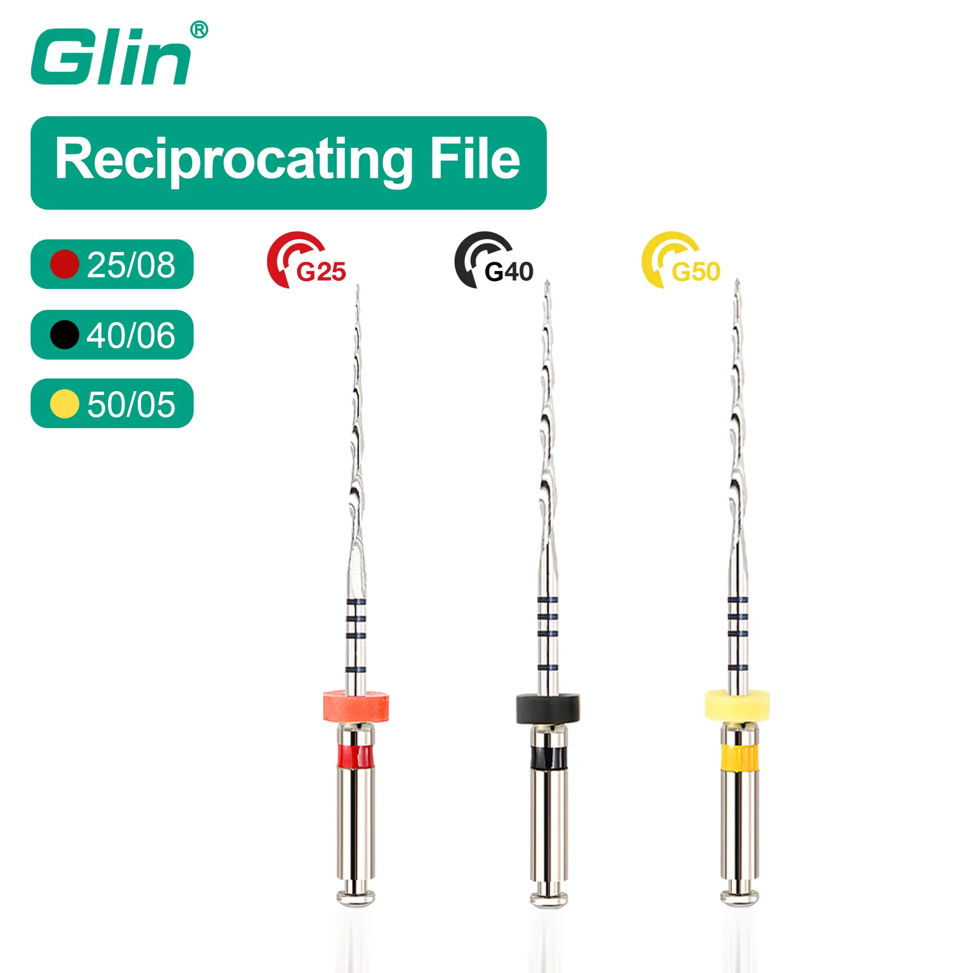 Glin Dental Reciprocating Root Canal Treatment Instrument Rotary Endodontic Files Endo Motor Files For Dentistry